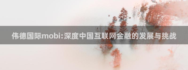 500彩票网体育官网：伟德国际mobi:深度中国互联网金融的发展与挑战